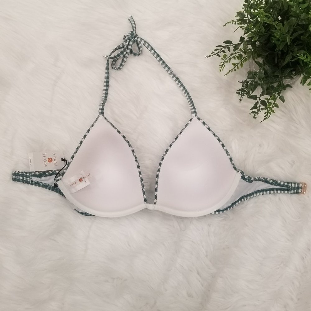 NWT Shade & Shore Gingham Bikini Top (Size 34DD) - Picture 4 of 10